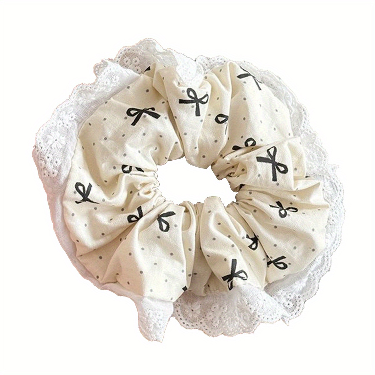 1pc Oversized Lace French Hair Scrunchie For Women Elastic Ponytail Holder Headbands Hair Bands Elastic Hair Ties Hair Accessories
