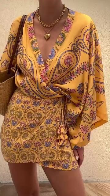 Vacation Printed Mini Dress