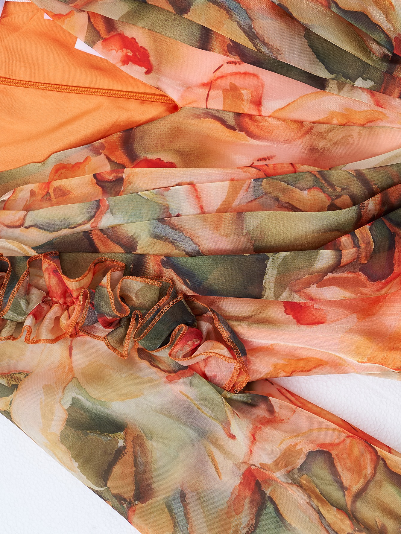 Orange Floral Printed Maxi Dress