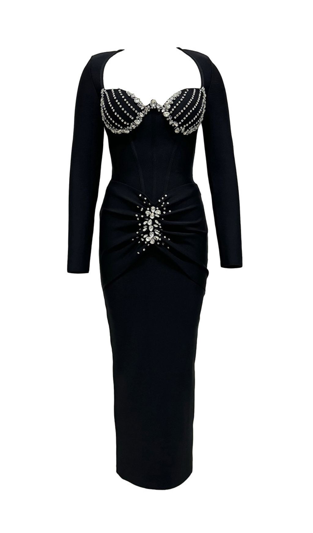 Long Sleeve Bandage Maxi Dress