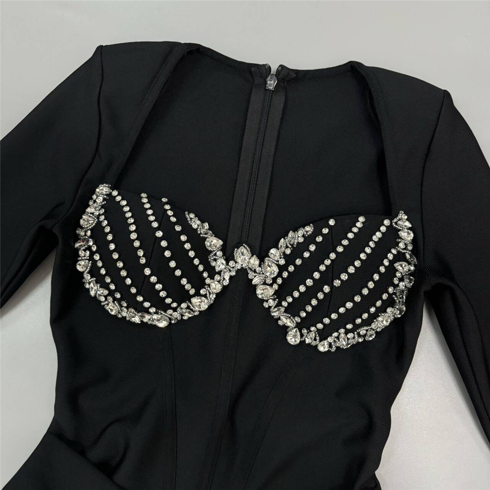 Long Sleeve Bandage Maxi Dress