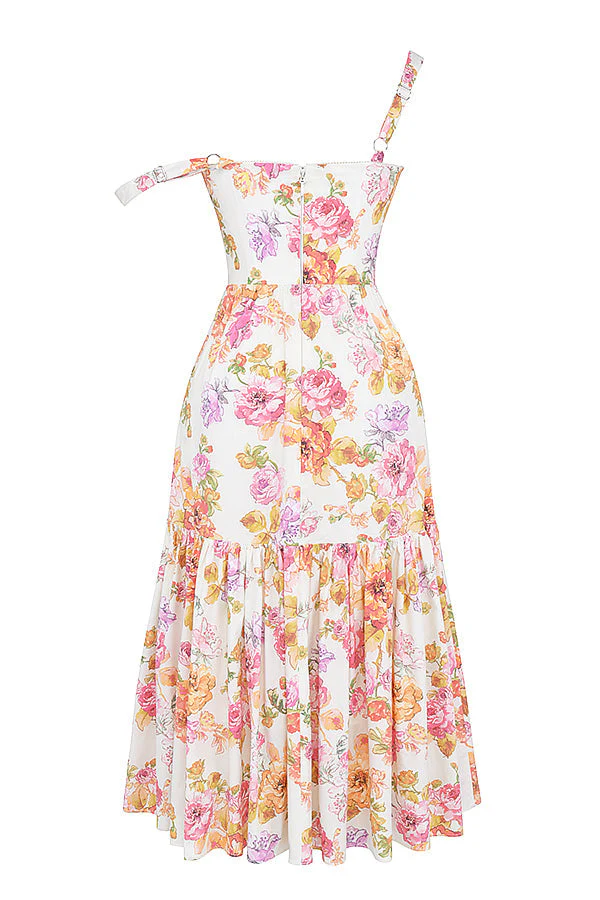 Elia Ivory Floral Midi Dress