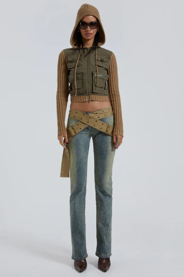 Strap Up Stonewash Jeans